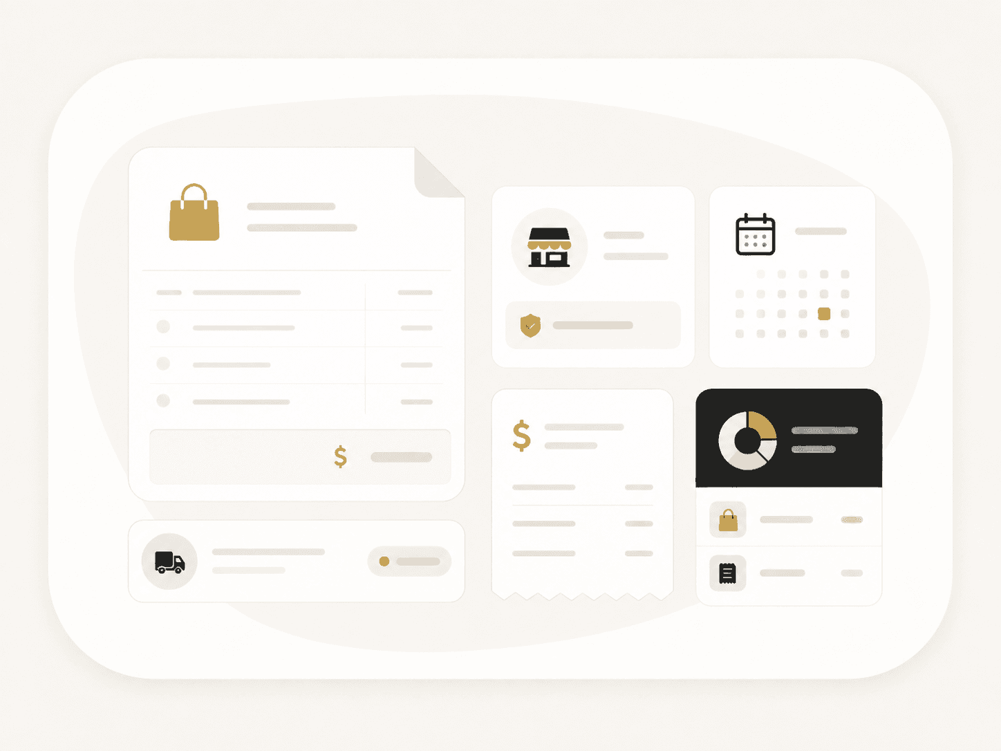 Purchase and vendor records organized by reporting date