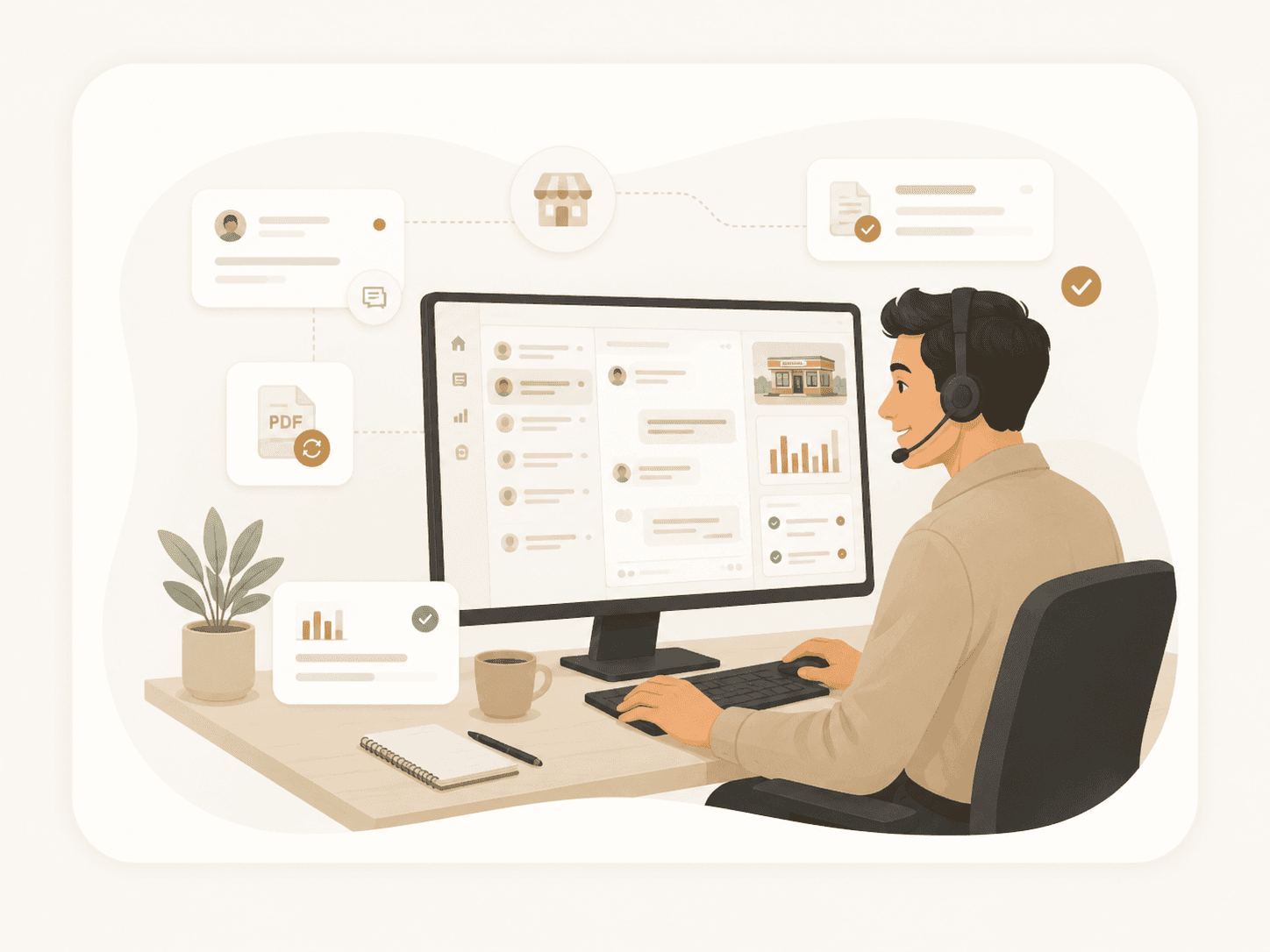 Illustration representing report support